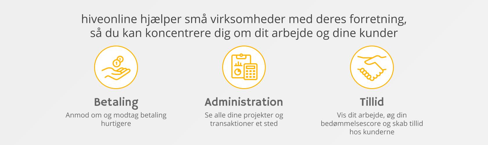 hiveonline hjaelper dig med betaling, administration og dit omdoemme
